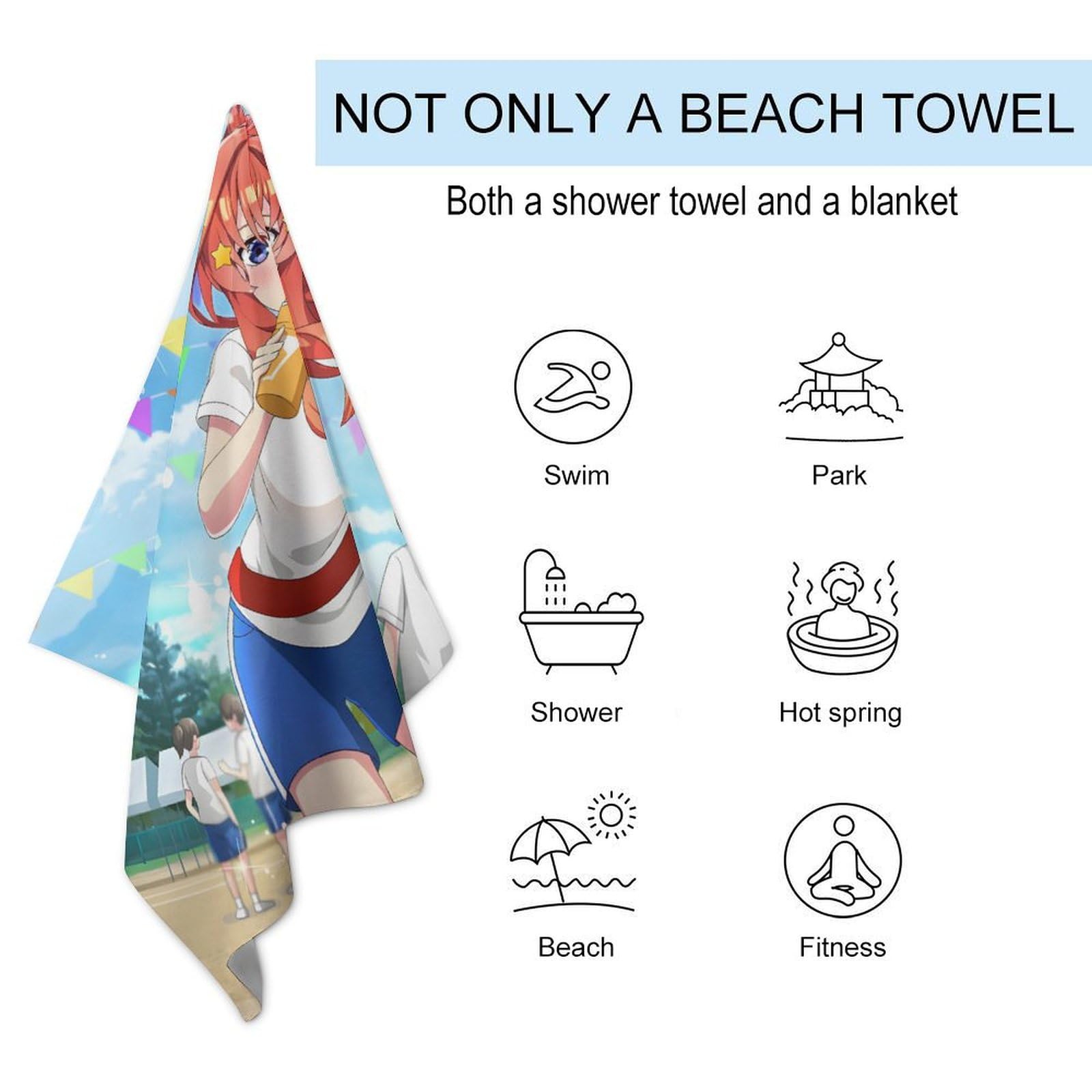 Amazon.co.jp: 五等分の花嫁 中野 五月 ビーチタオル 大判 速乾性